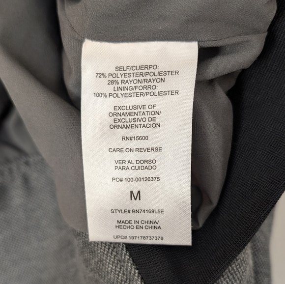 Democracy Banded Bomber Jacket Lightweight Gray Black Medium - Picture 13 of 16